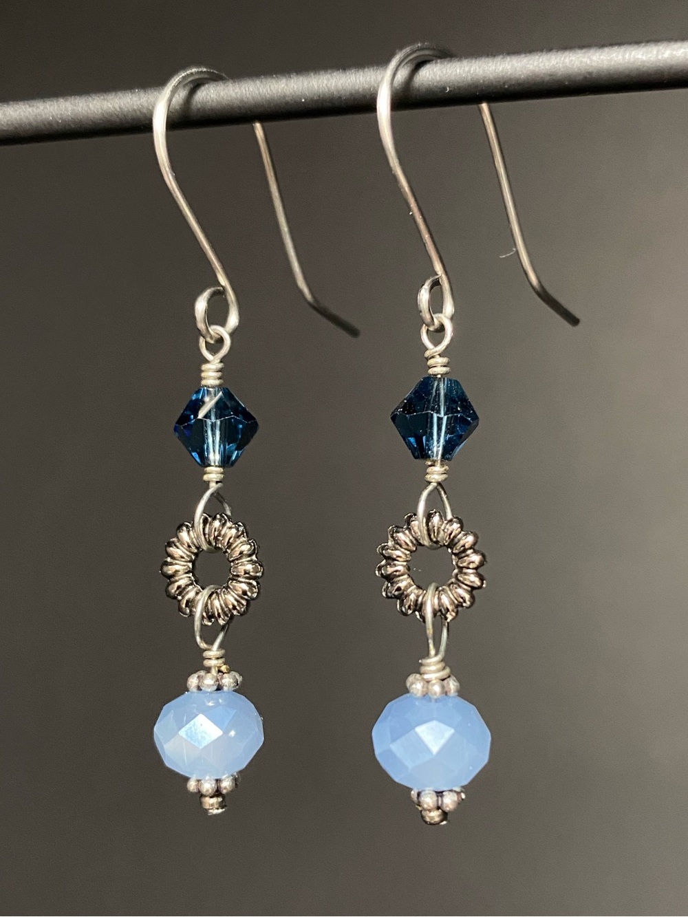 Swarovski Blue Crystal Drop Earrings